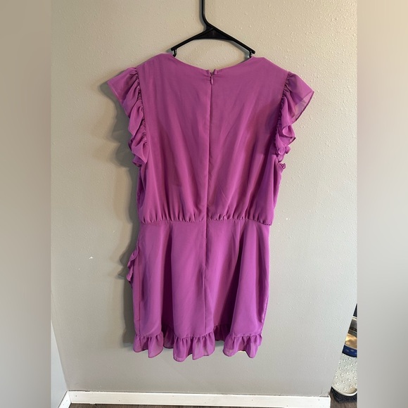 NWT Bar III Purple Ruffle Wrap Dress - Picture 3 of 3